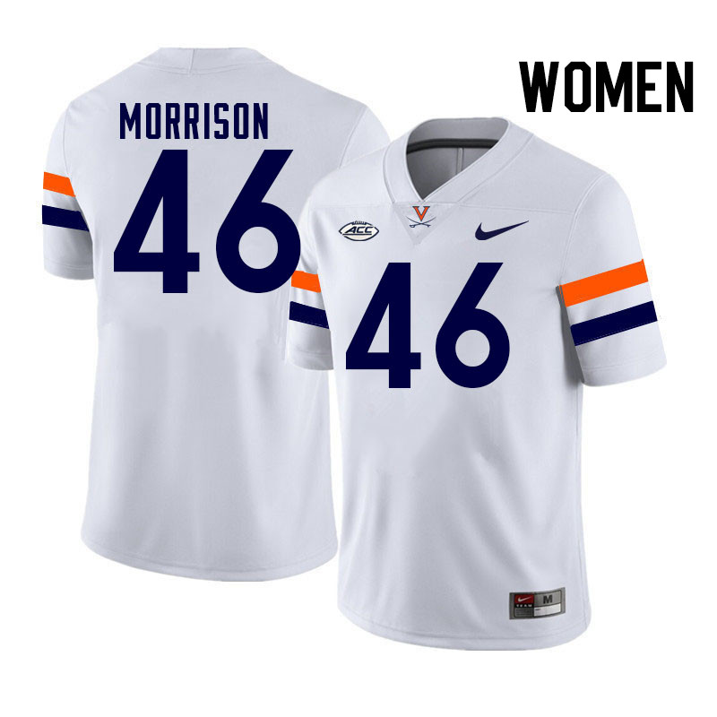 Women Virginia Cavaliers #46 Chase Morrison College Football Jerseys Stitched-White